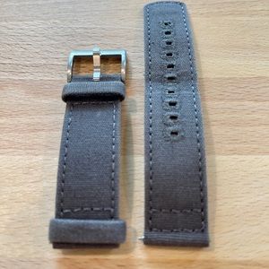 BARTON 22mm Smoke Grey Canvas Watch Band Strap